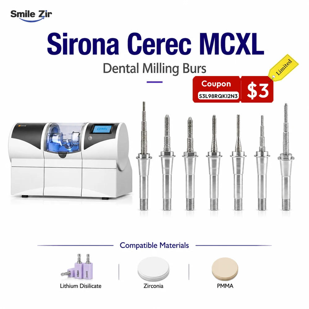 

Sirona Cerec MCXL Milling Burs Step Bur 12/12s Cylinder Pointed Bur for Cad Cam System Dental Lab Disilicate Lithium Cutters