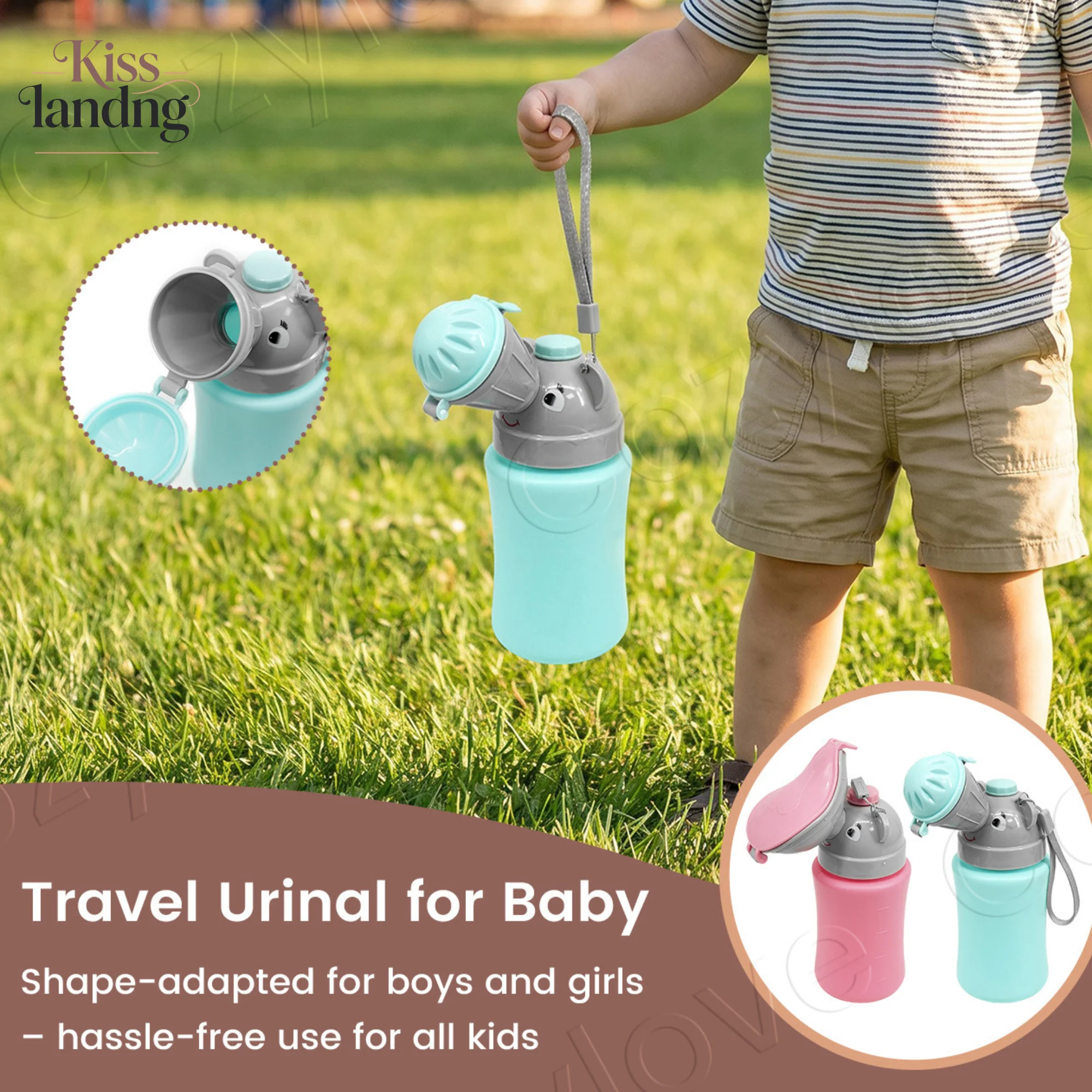 Portable Kids Travel Pee Bottle | Leak Proof Toddler Urinal Potty Training Bottle for Boys & Girls Outdoor Car Trip