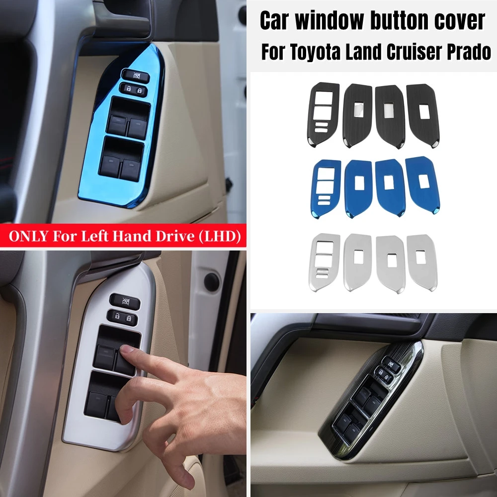 

Stainless Interior Accessories Car Decoration Door Window Adjust Button Trim Cover For Toyota Land Cruiser Prado 150 2018-2023