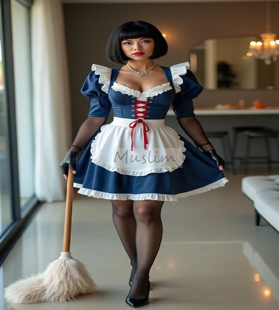 

Japanese Maid Blue And White Prom Dress Short Sleeve Costume Coplay Evening Dress Ruffles Cocktail Party Dinner Club Customized