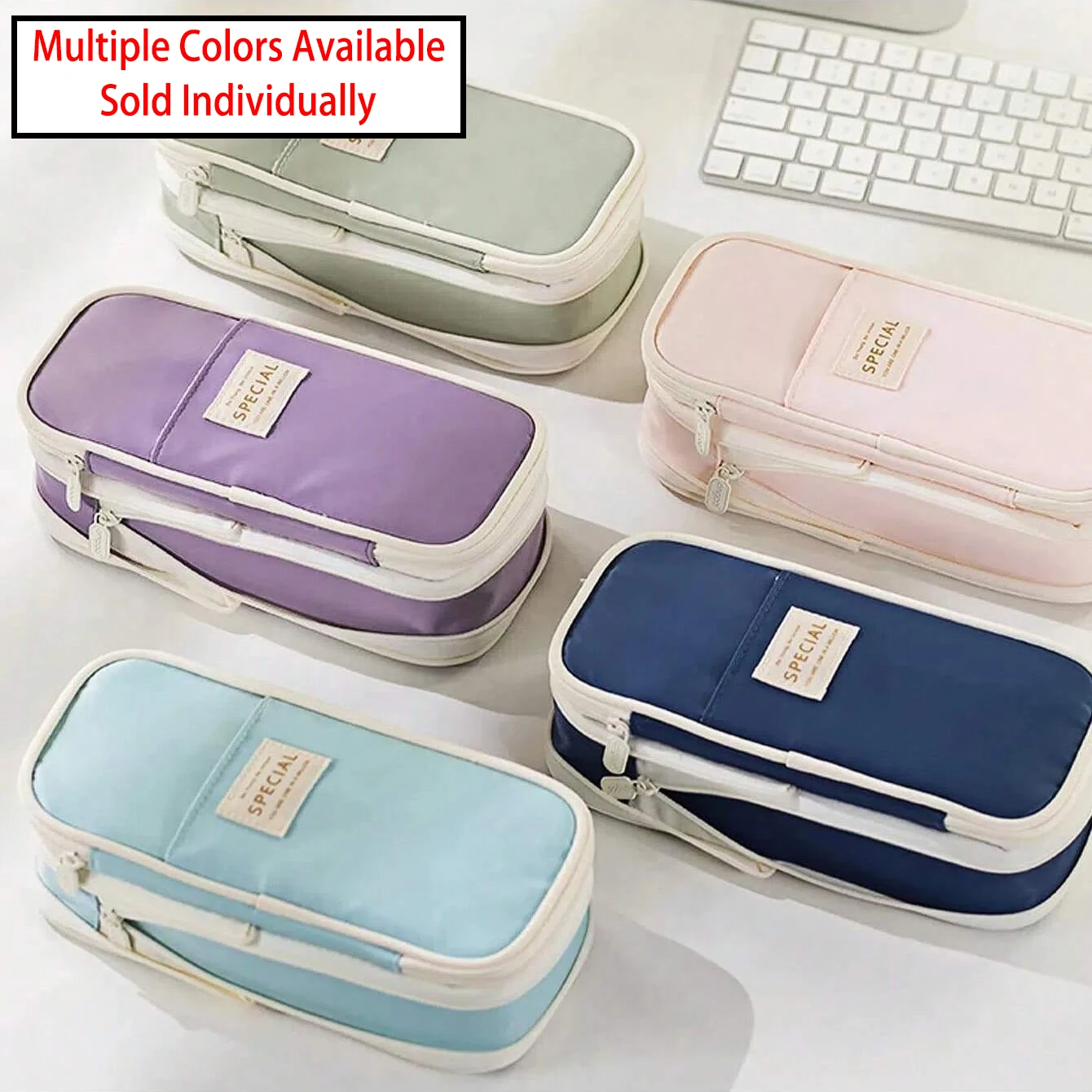 Retractable Expandable Pencil Case Minimalist Dirty Resistant Multi-Purpose Stationery Cosmetic Makeup Brush Storage Bag