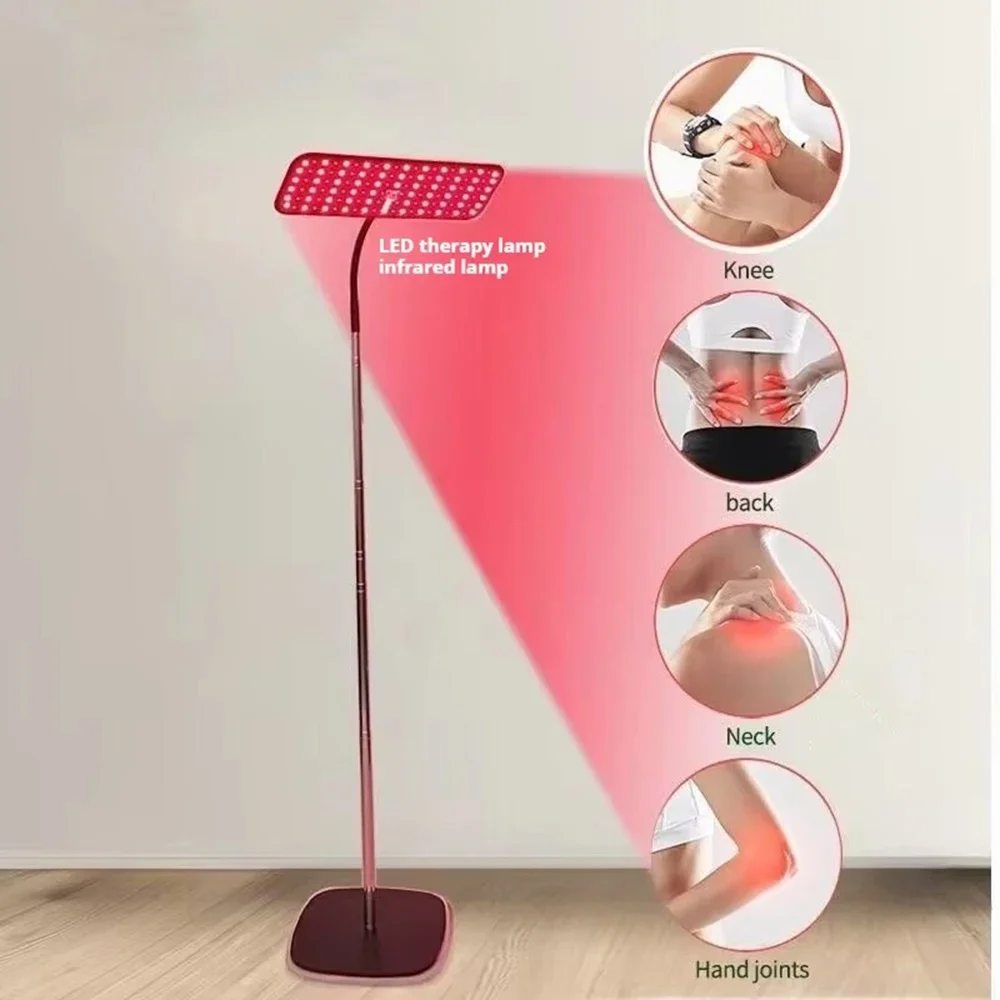 Dispositivo de luz infrarroja cercana de 660nm y 850nm, lámpara LED de terapia de luz roja de 25W con soporte, cuidado de la piel Facial para aliviar el dolor articular muscular -