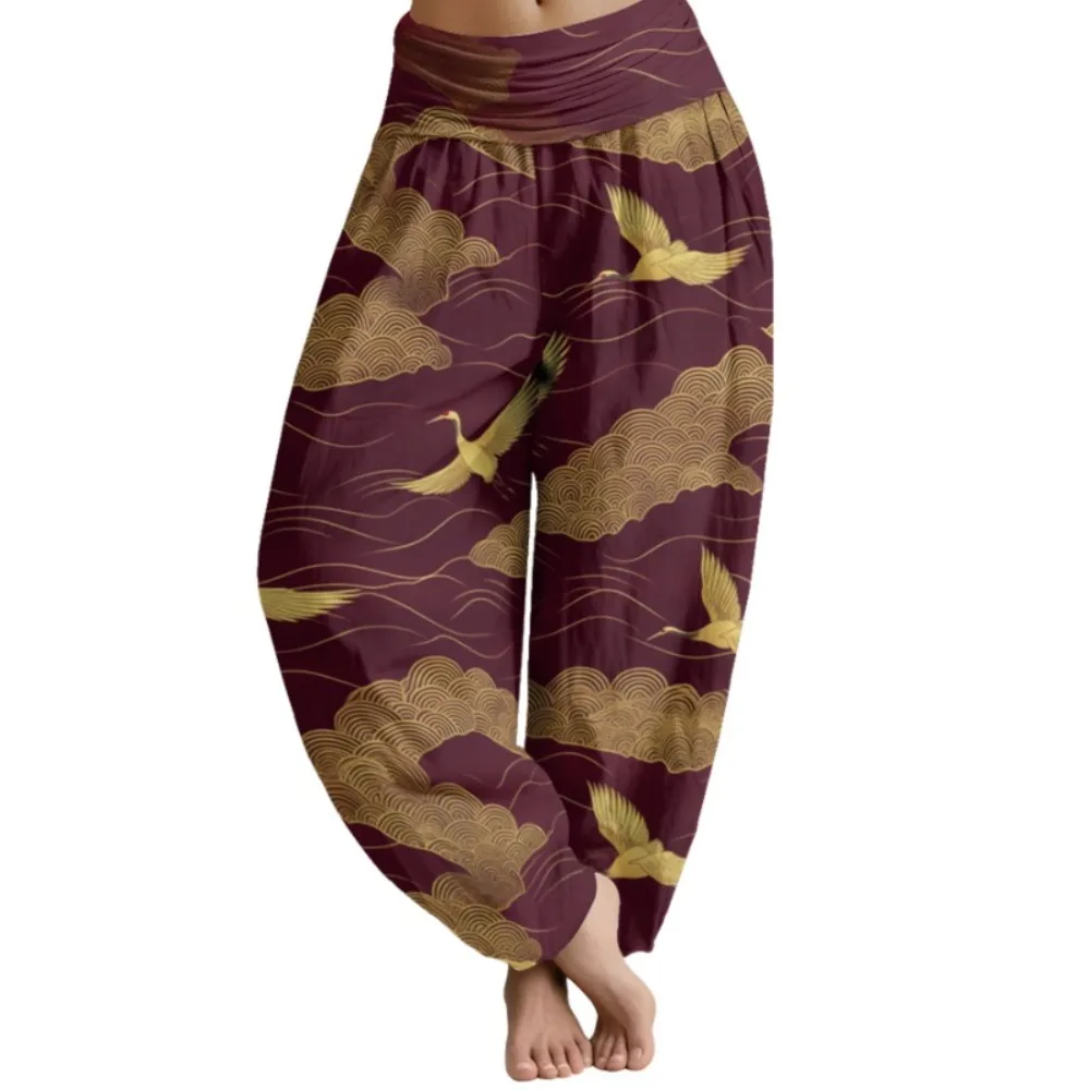 Harajuku Kranen Thaise Broek Gunstige Wolken Vrouwen Wijde Pijpen Broek Chic Losse Hoge Taille Workout Joggers Casual Harembroek