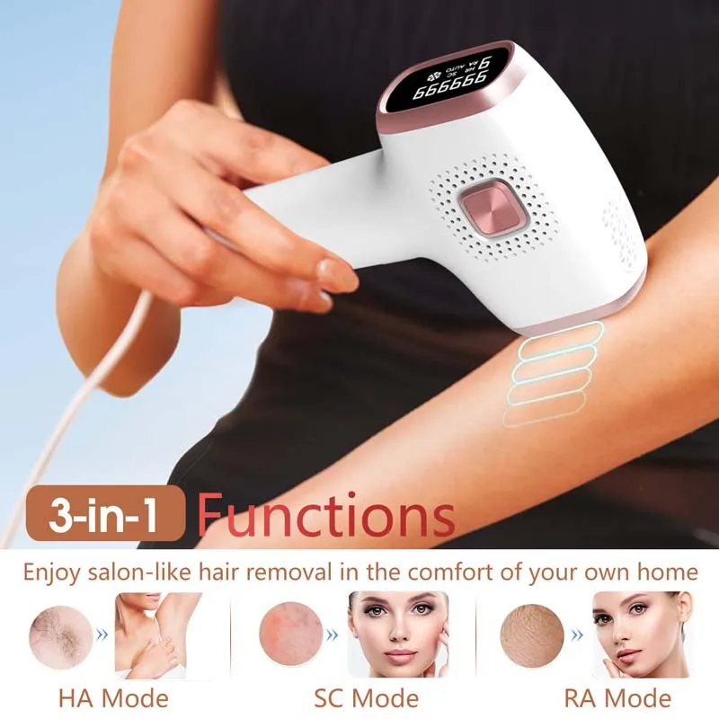 

Foreign Trade Touchscreen Handheld 3-in-1 Pulse Epilator High Energy Freezing Point IPL Hair Removal Device Painless Skin LED