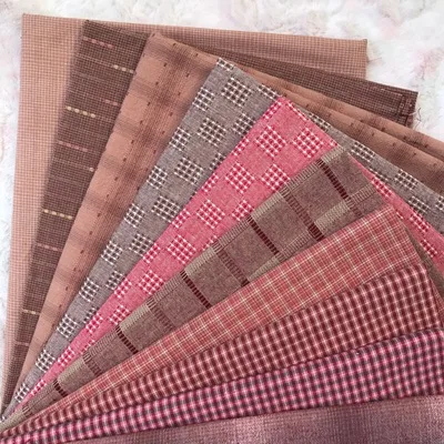 23x33cm Polychromatic The Cheapest Japanese First Dye Washed Fabric Stitching Dol DIY Fabric Plaid Cotton Doll Cloth 14pcs