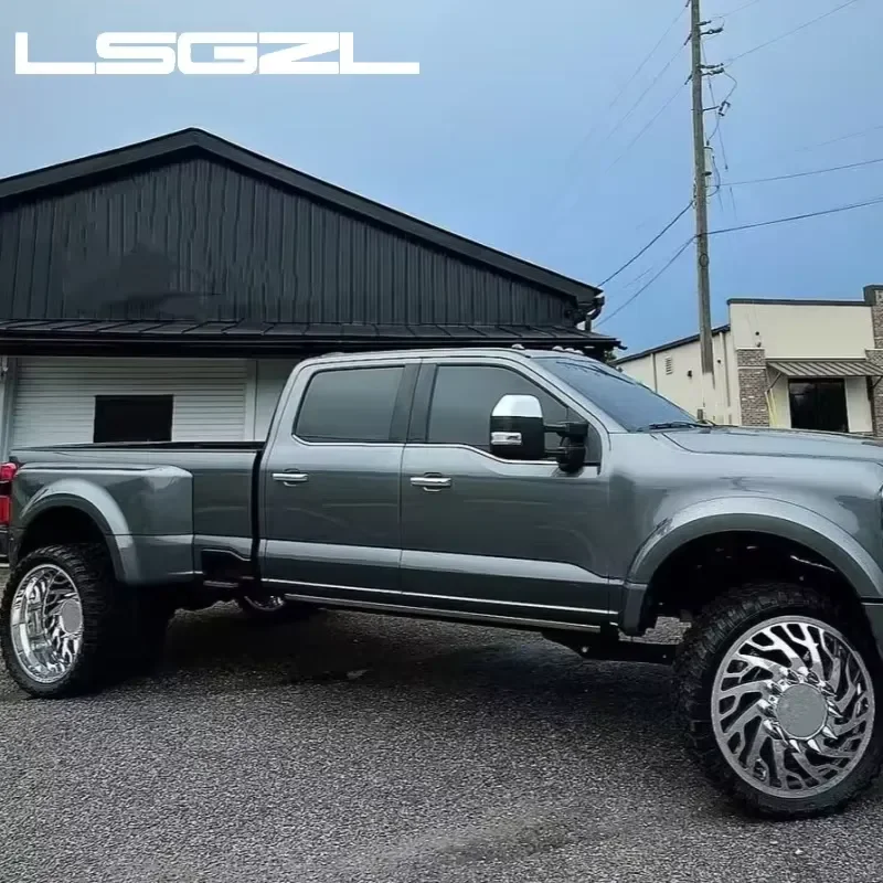 i LSGZL Custom Polished Dually Forged Wheels 8x6.5 6x139.7 8x180 10x225 Truck Rims 22 24 26 Inch for Truck F450 gmc OffRoad 5