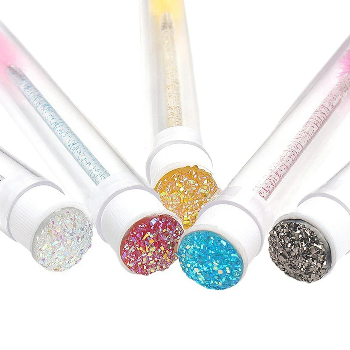 25/50 pz Spazzola Per Ciglia Tubi di Cristallo Lash Mascara Bacchette Pettine Per Sopracciglia Spoolies Contenitore Ciglia Pennelli Applicatori Strumenti di Trucco