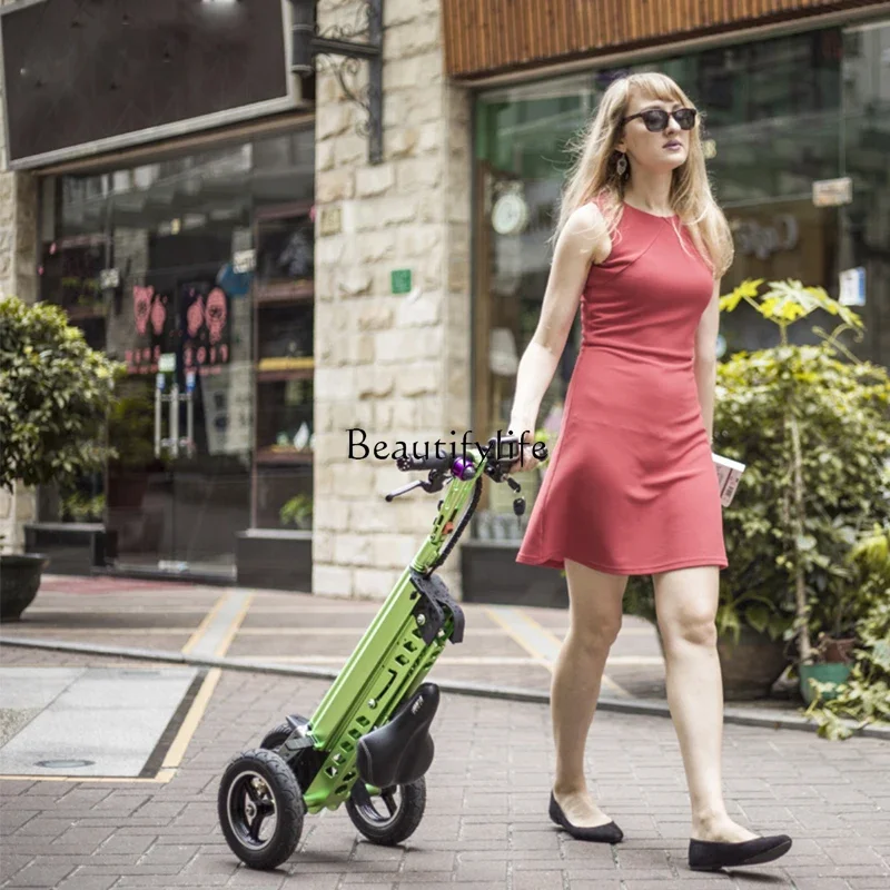 yj5 *light folding electric vehicle adult lithium battery bicycle portable electric tricycle men's and women's small battery car