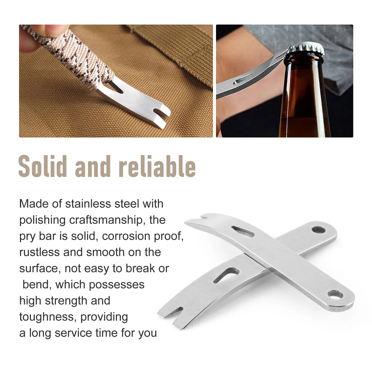 Imagem -06 - Multifuncional Mini Pry Bar Barra Plana de Pequeno Edc Survival Opener Tool Grupo Pcs Aço Inoxidável
