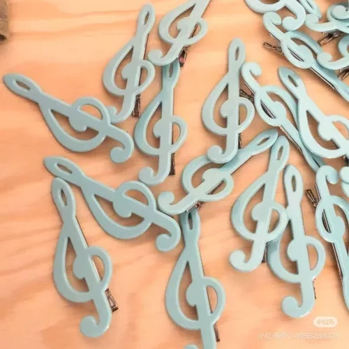 Imagen 2 del producto Pinza para el pelo con nota musical Vintage coreana Y2K, pinza de cocodrilo de pico de pato para flequillo lateral, accesorios Retro para el cabello para mujeres y niñas, regalo