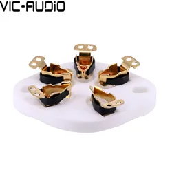 1PC 5Pin Tube Socket Ceramic U5A Gold Plated For FU7 FU-7 FD422 807 Vacuum Tube Socker Audio Amplifier HIFI
