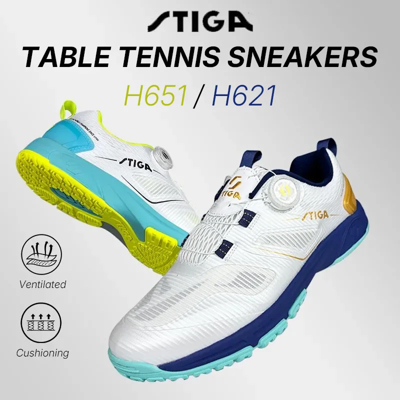 

STIGA Table Tennis Shoes H621 H651 Professional Indoor Court Footwear Men Women Ping Pong Sneakers Lightweight & Durable