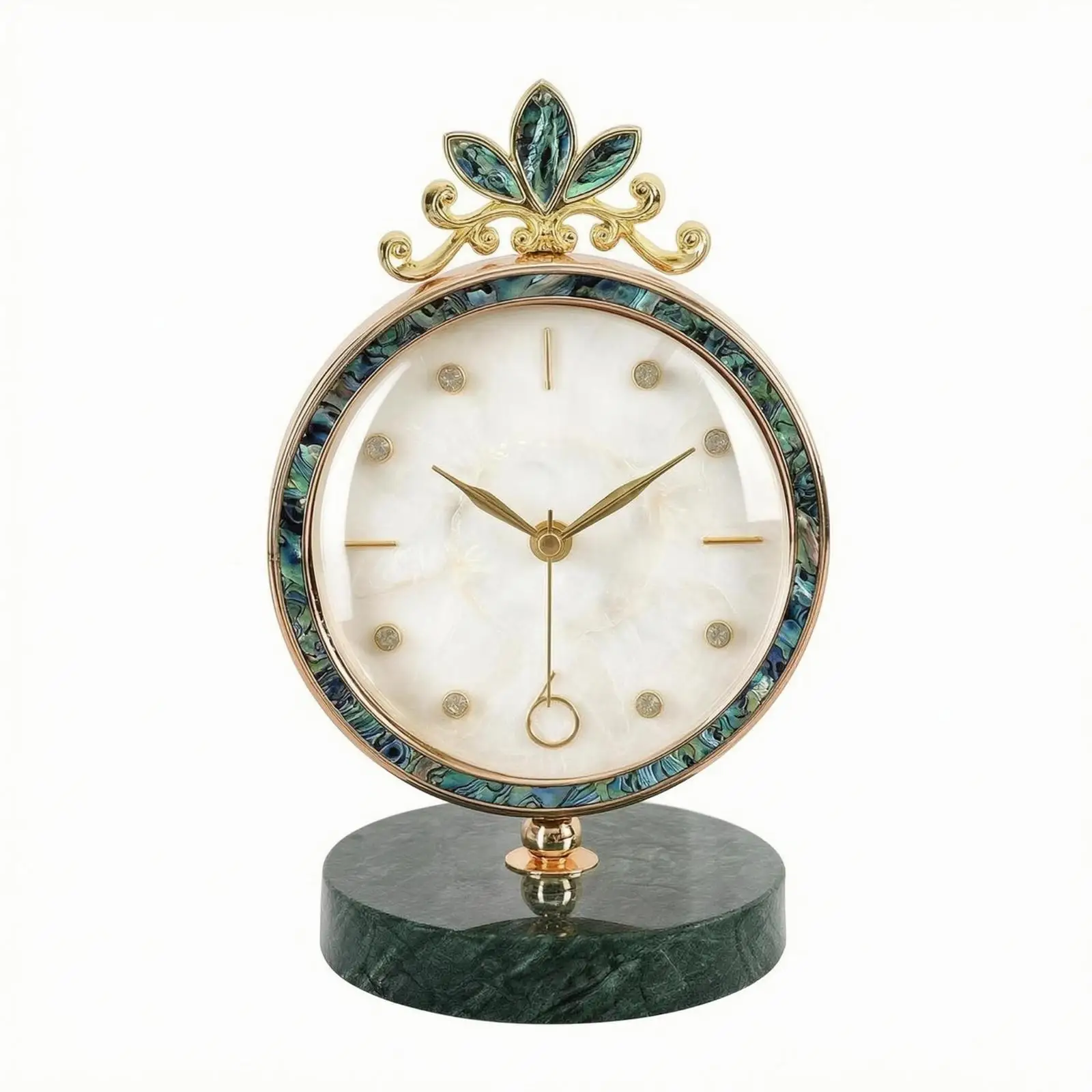 Decorative Quartz Timepiece Gold-Tone Tabletop Timepiece Ornate