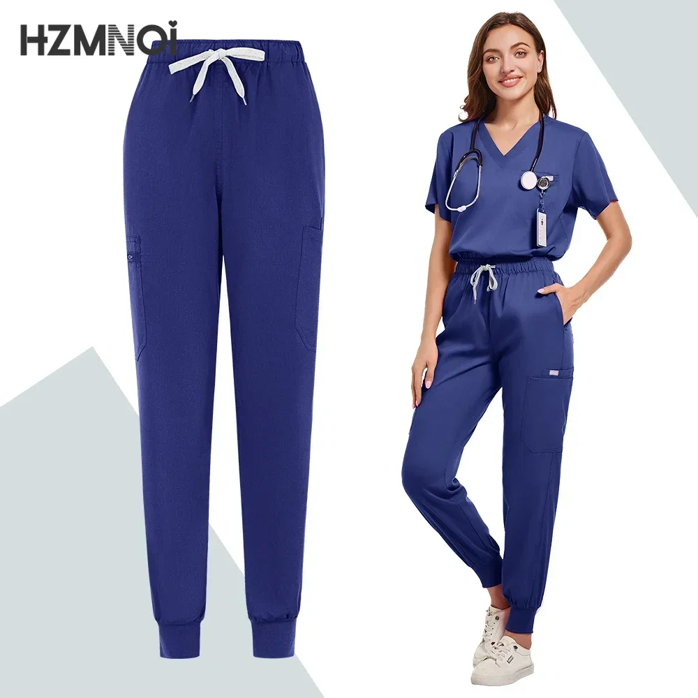 Odontologia médico laboratório spa uniforme cirúrgico esfrega uniforme para mulher farmácia pet hospital conjunto fino ajuste elasticidade enfermeira esfrega