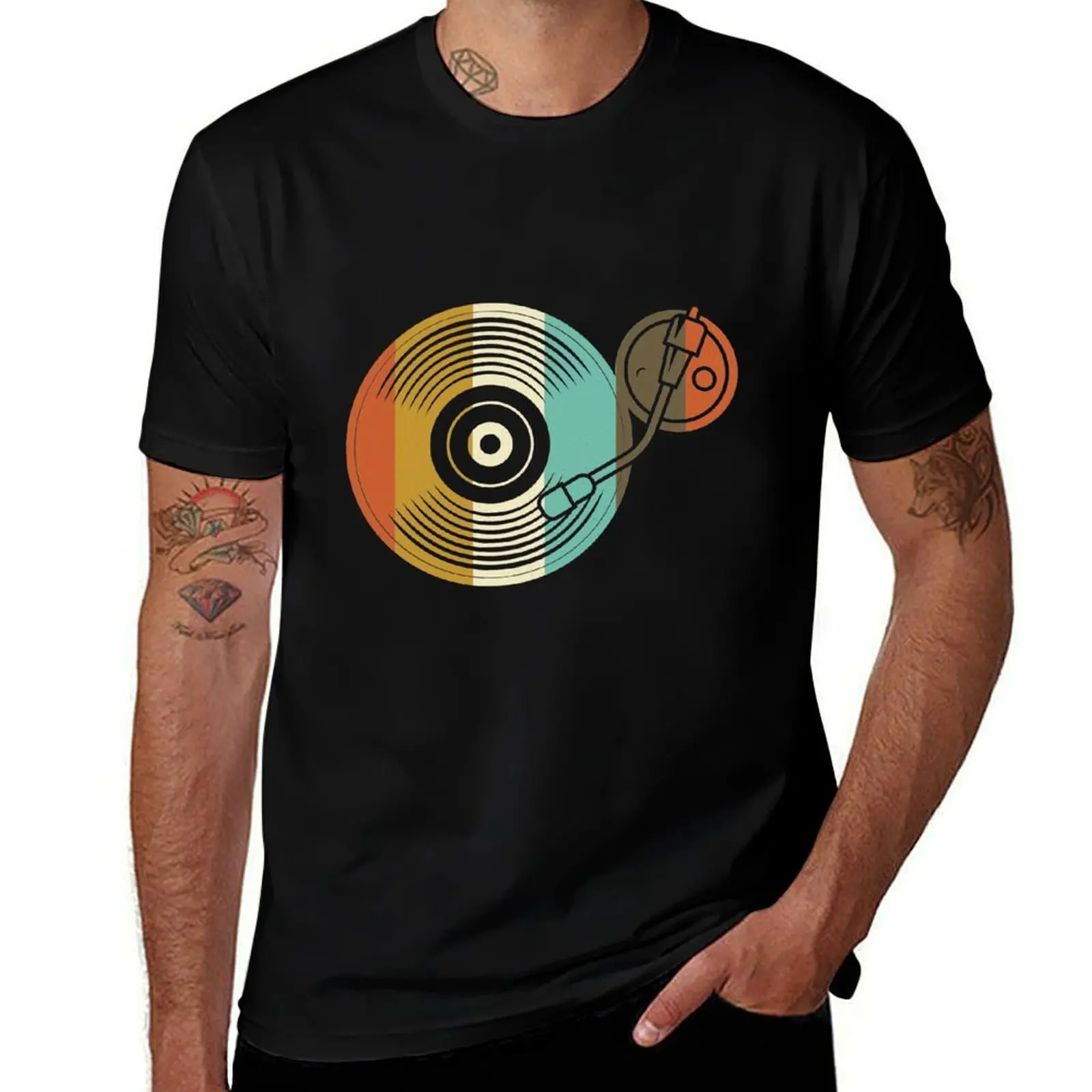 Record Vinyl - Retro Record Player - DJ Vintage T-Shirt plus sizes for a boy Men's t shirts