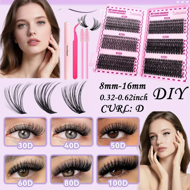 6 أنماط لاش تمديد كيت 8-16 مللي متر D حليقة الرموش الصناعية الفردية مع السندات وختم الغراء والملقط والفرشاة #5