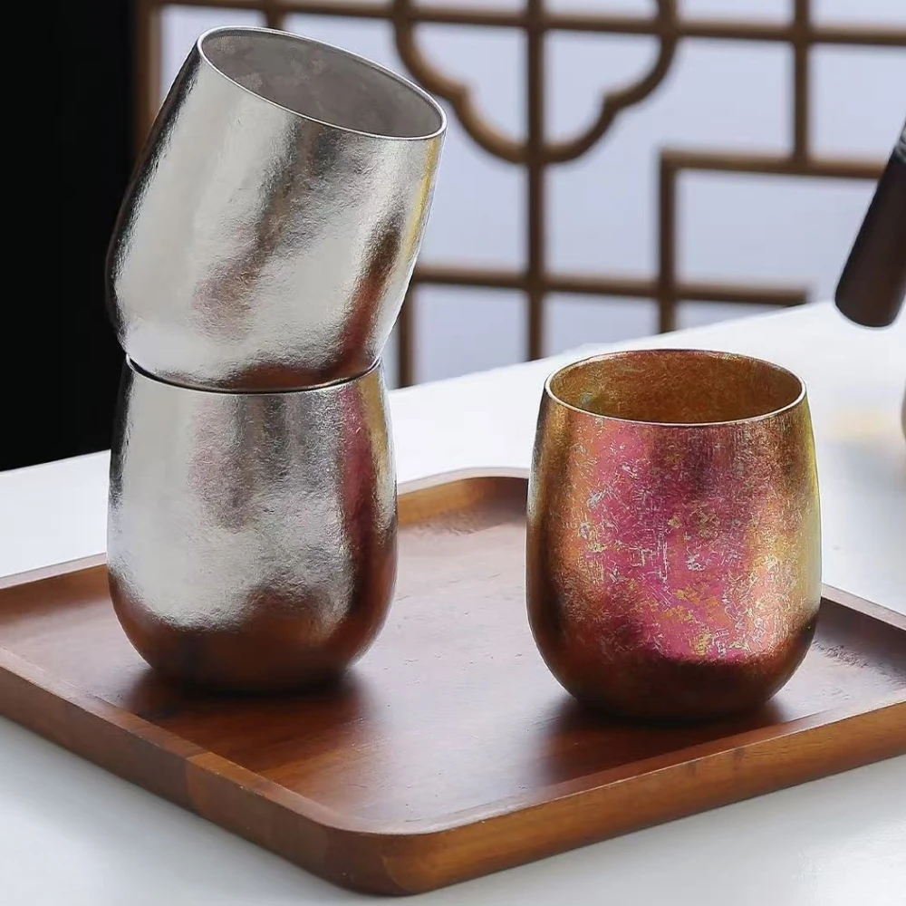 

Outdoor Egg Mug Pure Titanium Double-Wall Coffee Mug,Water Cups Home Drinking Office Tea Mug 280 ml Beer Luxury-Feel Juice Cup