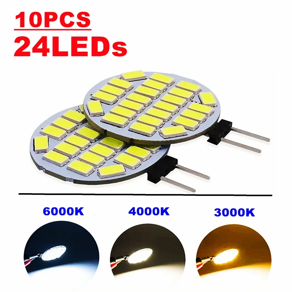 Imagem -01 - Refletor Led Redondo para Capa e Barco Lâmpada g4 Lâmpada de Halogéneo de Substituição Lâmpada Highbrightness sem Cintilação 5730 12v 24v 10 Pcs refletor led redondo para capa e barco lampada g4 lampada de halogeneo de substituicao lampada highbrightness sem cintilacao 5730 12v 24v 10 pcs 01