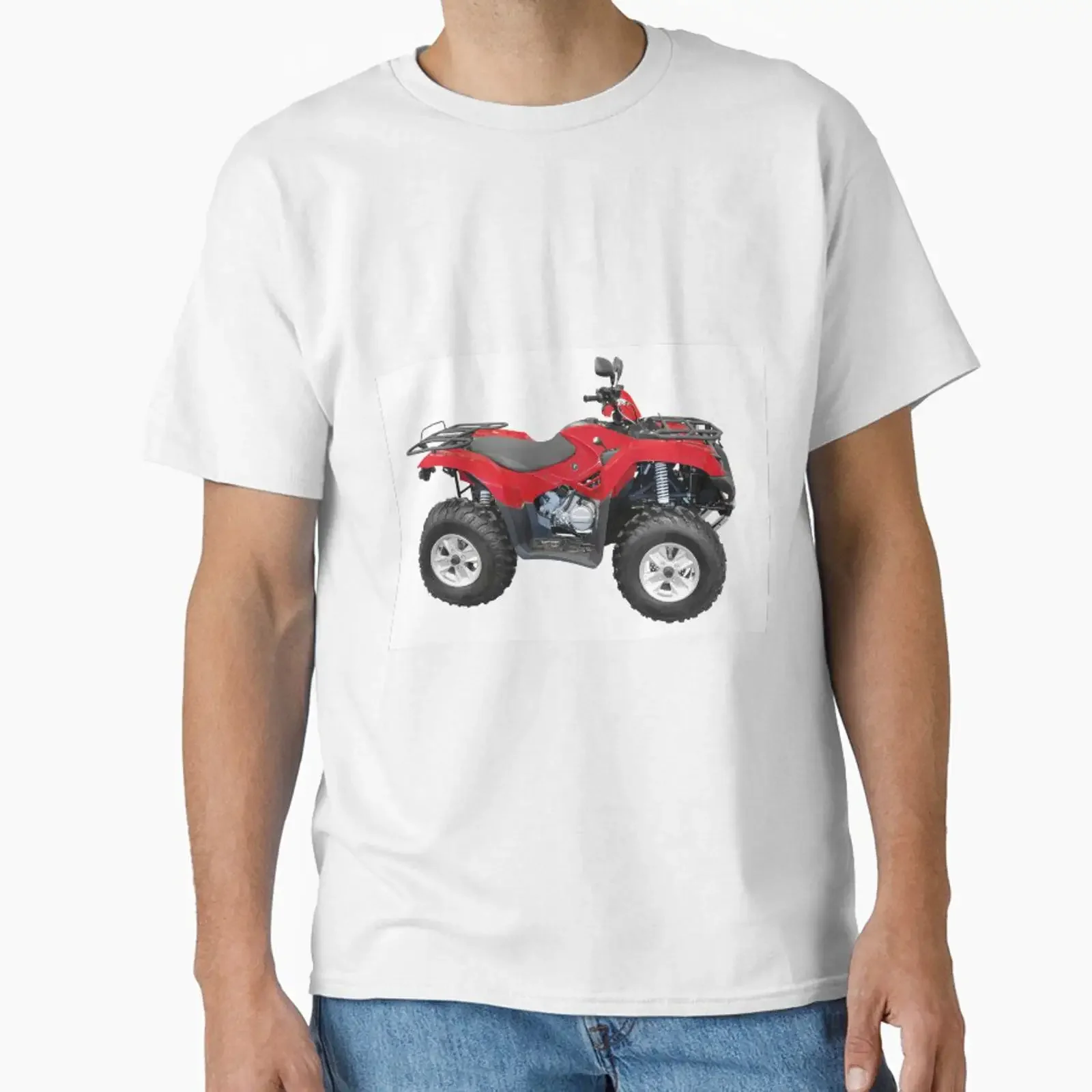 Red atv quad bike isolated on white designed and sold by goceris vintage Washed designer clothes Top For Everyday Wear