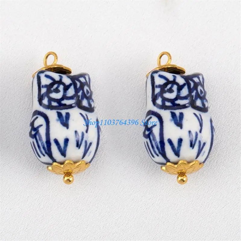 السيراميك الأزرق نمط القرط النتائج الملحقات المعدنية لإكسسوارات المجوهرات