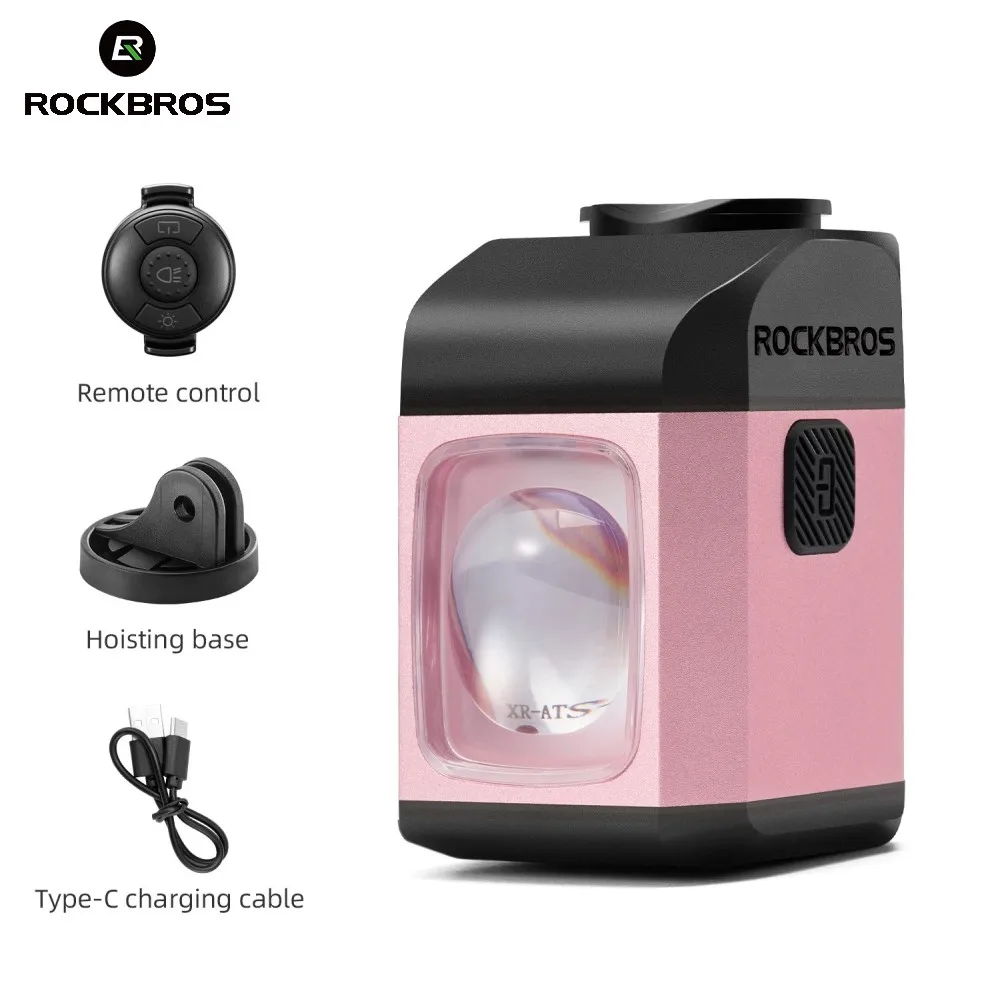 ROCKBROS 1600LM Smart Bike Light with Digital Display Screen Remote Control Bicycle Headlight IPX6 Waterproof Cycling Lamp