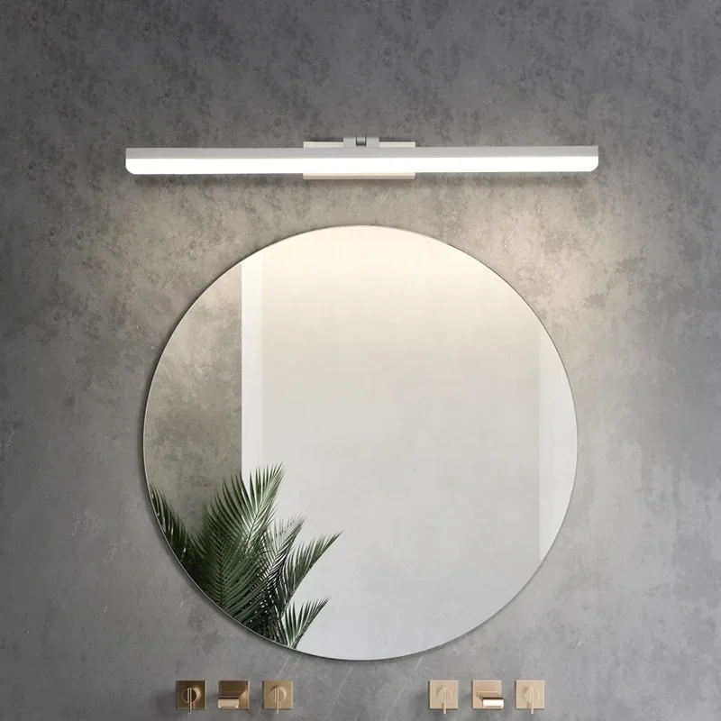 Modern LED Wall Light Mirror Headlight Long Strip Lamps for Room Decor LED Lights Aluminum Bathroom Mirror Rotatable Line Lamp