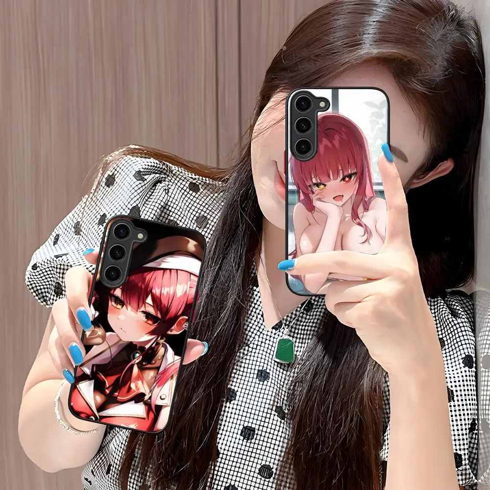 Holo Houshou Marine Phone Case for Samsung Galaxy S26 S25 S24 S23 S22 S21 Plus FE Ultra Skin Feel Shockproof Cover