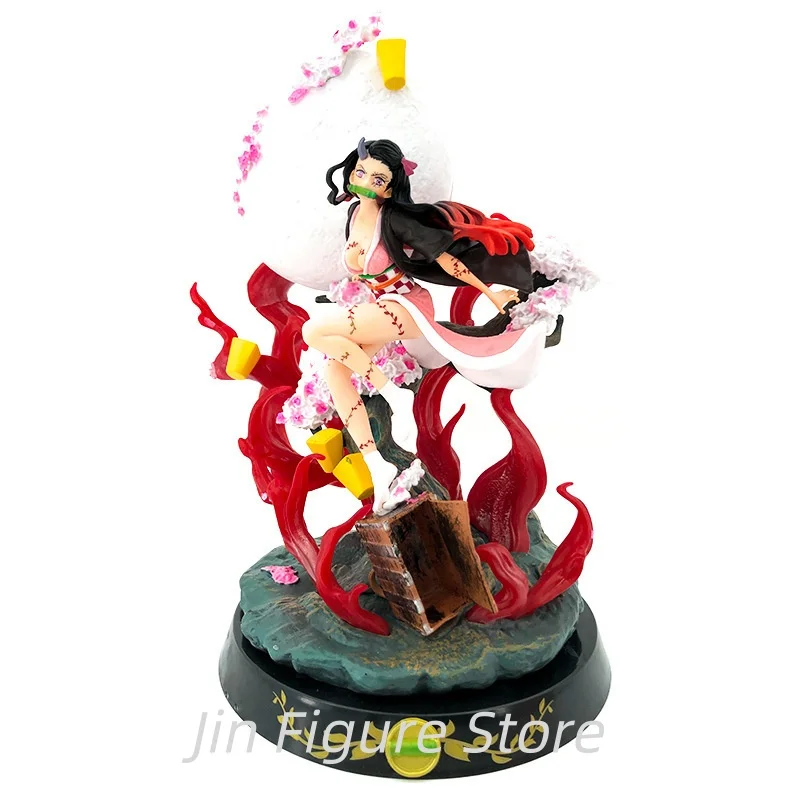 

Hot Anime 31cm Demon Slayer Demonization Blood Burst Moon Scene Kamado Nezuko PVC Action Figure Model Highquality Toys Gift
