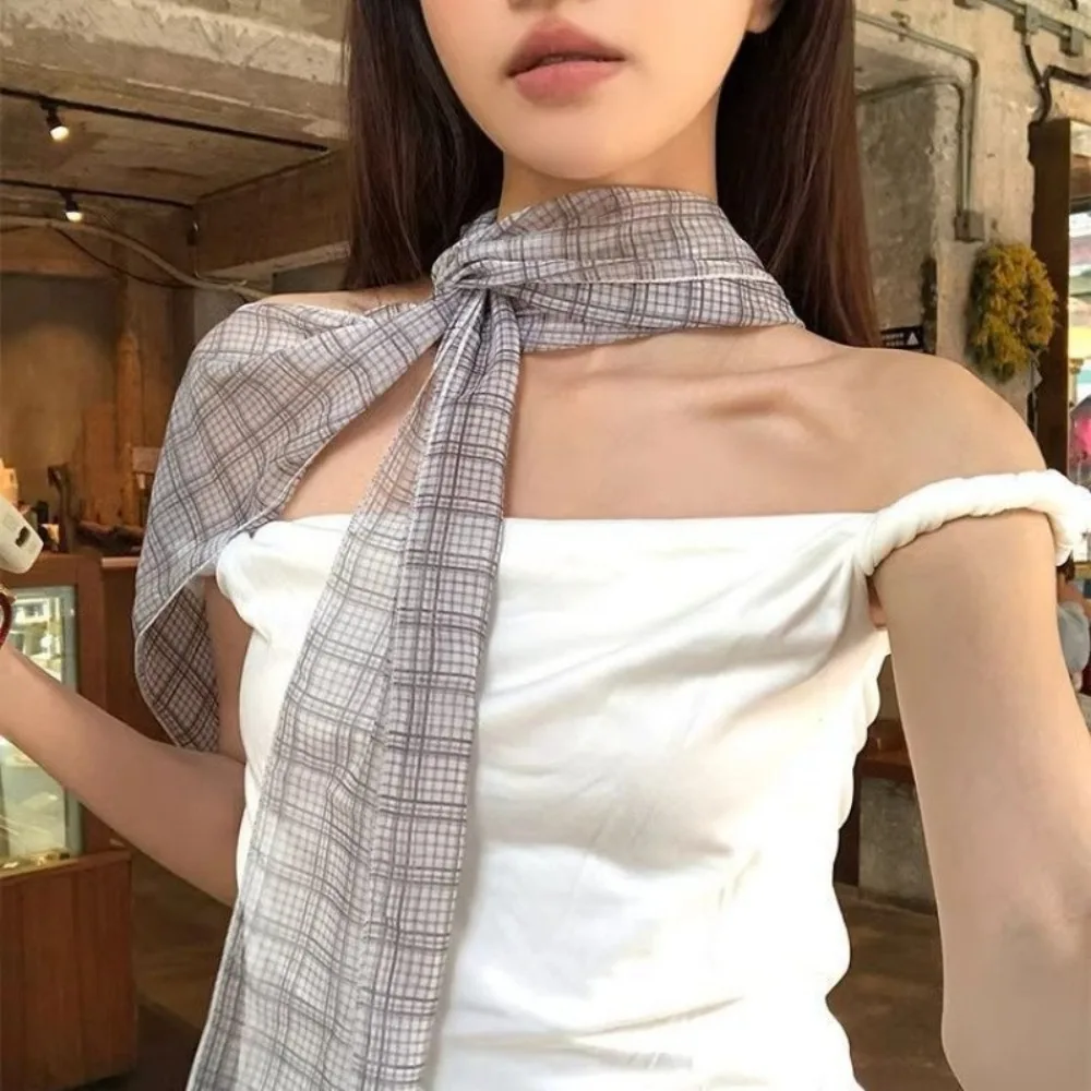 Fahison Headbands Women Long Scarf Shawl Dressing Decoration Floral Lace Scarf Thin Long Ribbon Scarf Summer