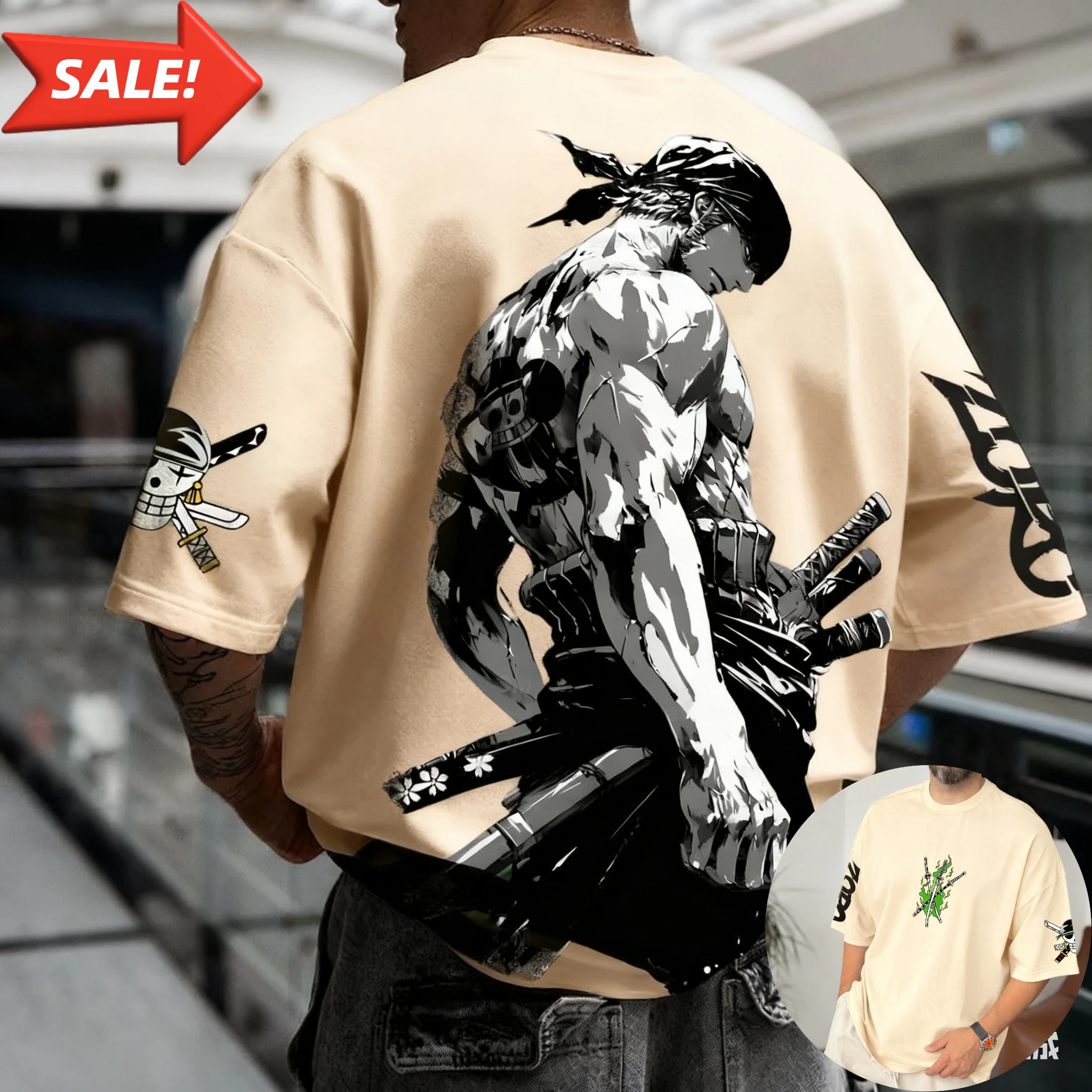 Anime Zoro ONE PIECE Harajuku Männer Super Saiyajin Vintage Sommer T-shirt Lose Frauen Streetwear Casual Kurzen ärmeln T Shirt top