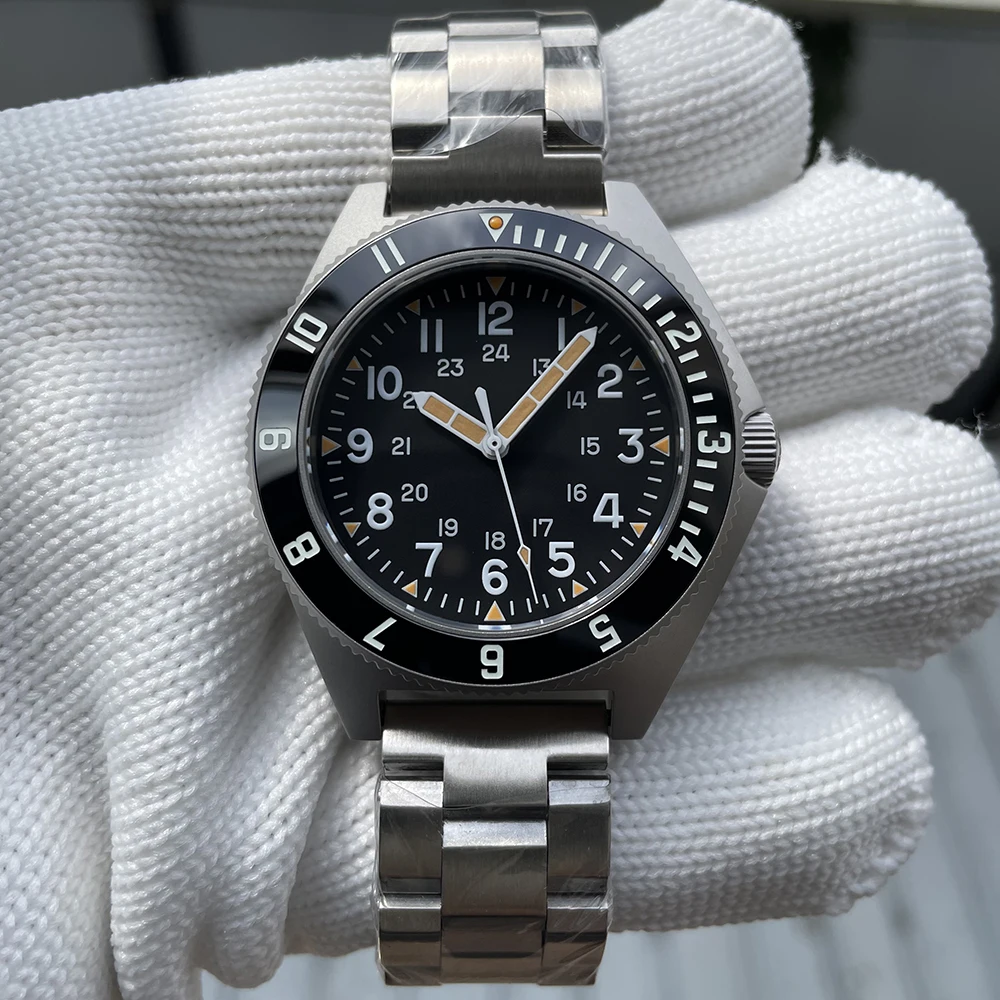 STEELDIVE Official SD1944 316L Steel Synthetic Sapphire Screw In Solid Cover 200 Meters Waterproof All Mechanical Movement Watch