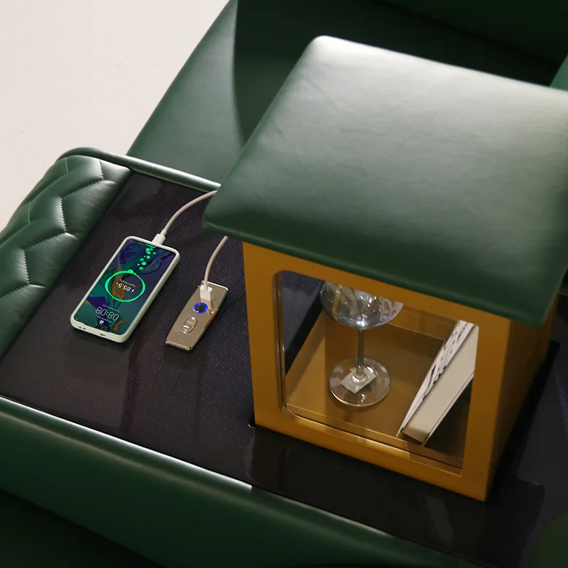 مقعد وظيفة قاعة الأفلام والتلفزيون الفاخر الخفيف، كرسي غرفة صوتي ومرئي، أريكة مسرح منزلي للتدليك الكهربائي #3