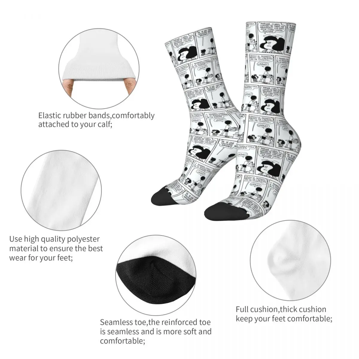 Lovely Mafalda Collage uomo donna 3D Socks fashion Beautiful primavera, estate, autunno e inverno Dressing Gifts