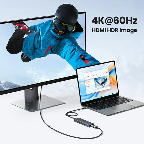 Imagen 2 del producto UGREEN USB C HUB 10Gbps 4K60Hz HDMI USB3.2 PD100W USB divisor para ordenador portátil Macbook Pro Air iPad teléfono Android estación de acoplamiento