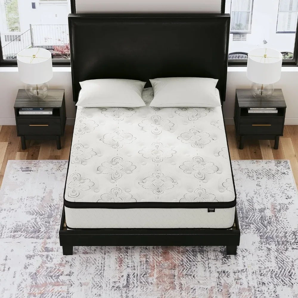 Queen Mattress, Medium Firm Hybrid Mattress with Cooling Gel Memory Foam can relieve your pressure points, Queen Mattresses