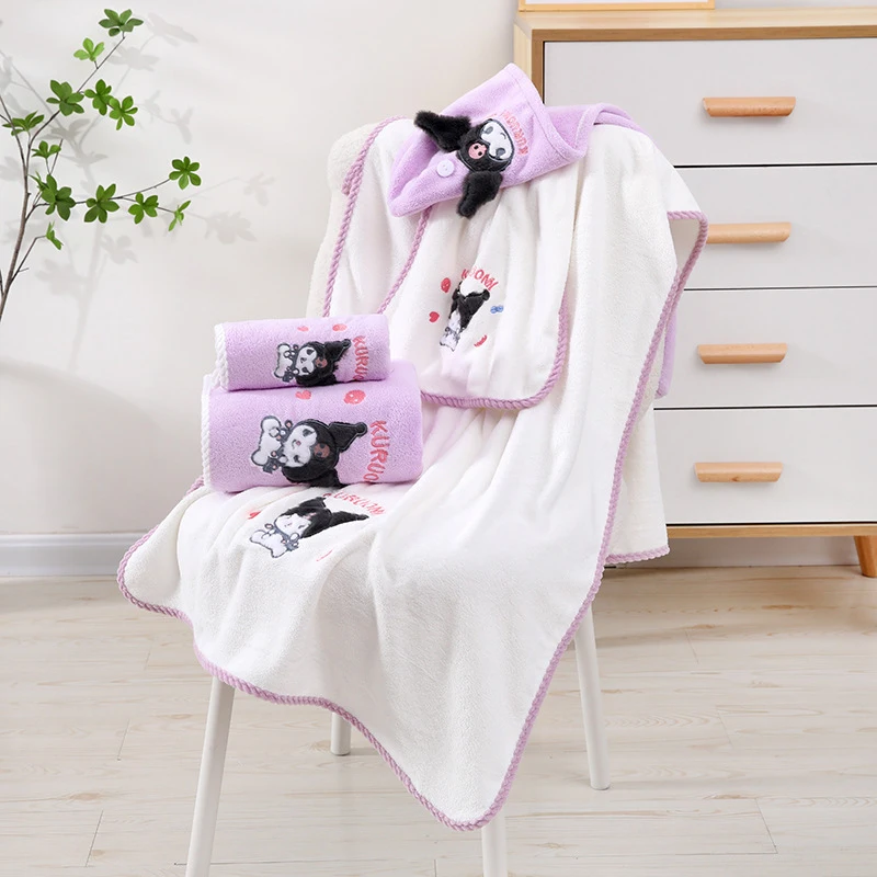 

Kuroko Character Bath Towel Two-Piece Towel Set Absorbent, Quick-Drying, Lint-Free Towels Cute Hair-Drying Cap