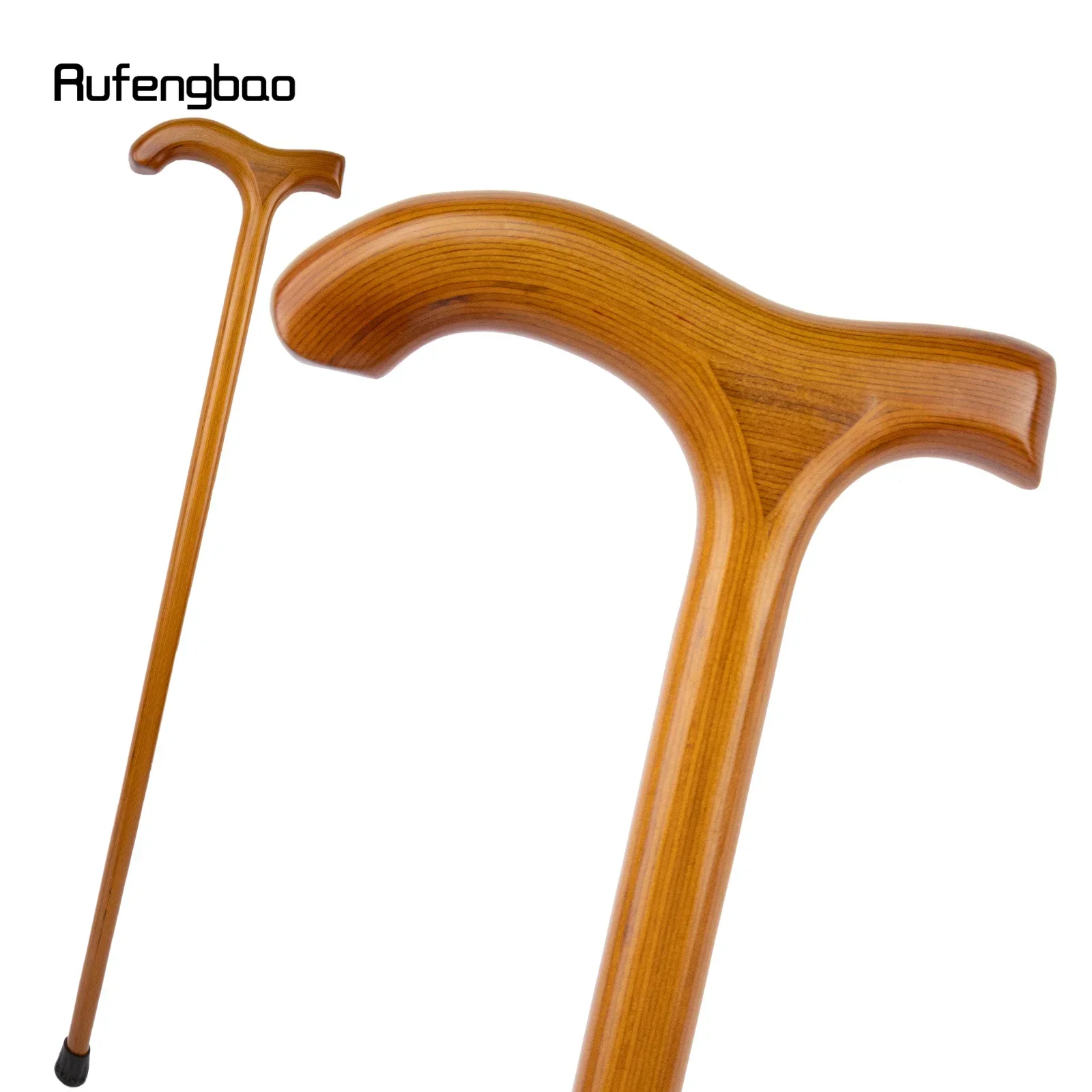 Orange Wooden Single Joint Fashion Walking Stick Decorative Cane Halloween Crutch  Wand Crosier 92cm  Performance Stage Cane