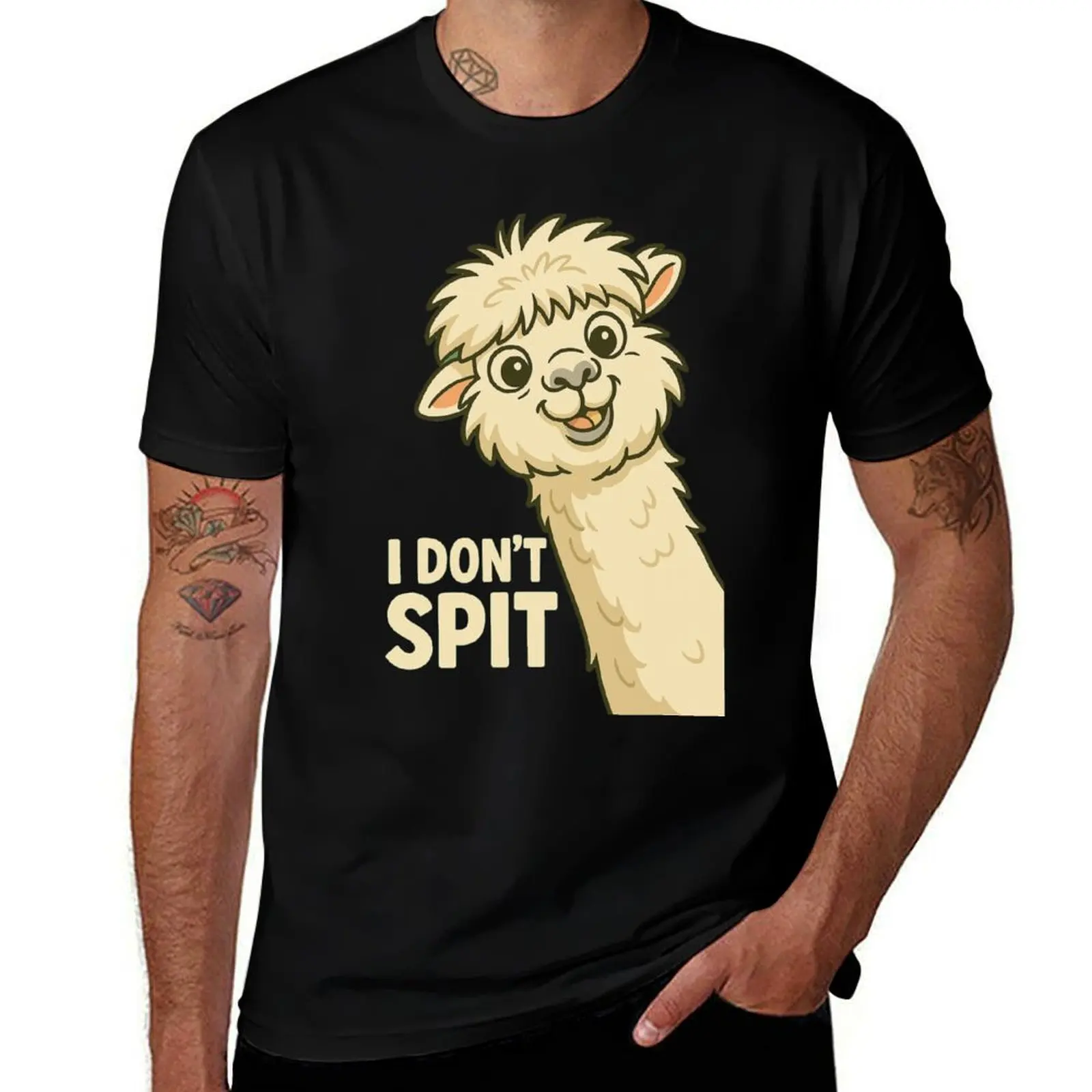 

Funny lama cartoon i don't spit T-Shirt football t shirt Personalized t-shirt Louboutins cotton graphic tees plain t shirts men