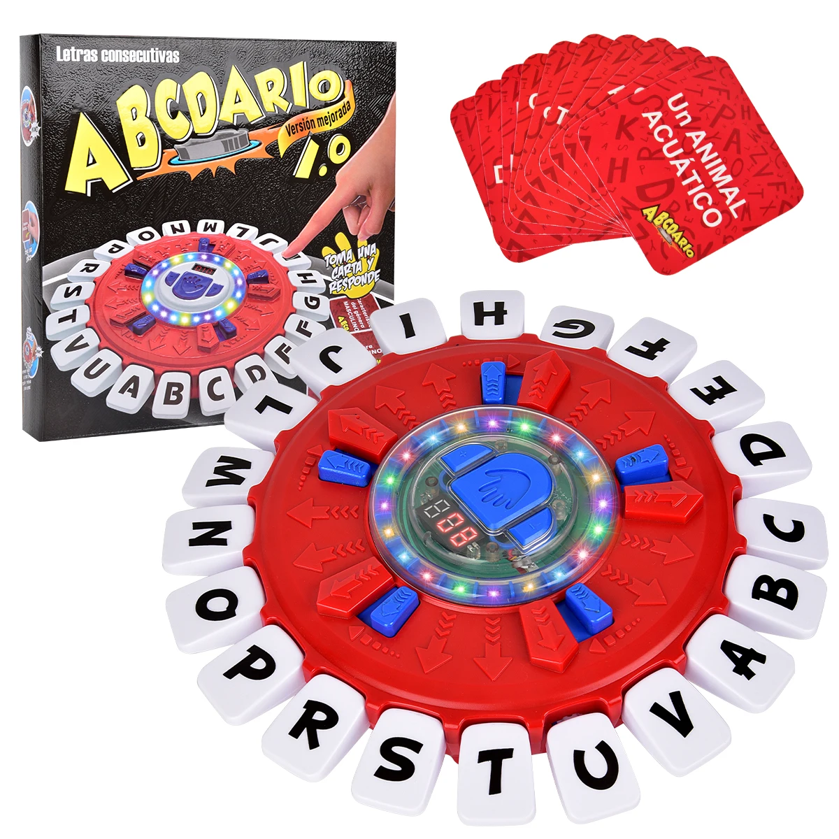

Children's Educational Table Toys Spanish Crazy Alphabet Game Parent-child Interactive Turntable Toy Family Game Adults Gifts