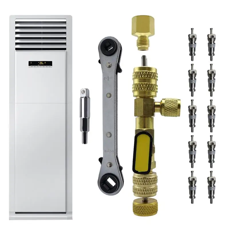 

Инструмент для снятия сердечника клапана Ключ для сердечника клапана Крышки сервисного порта переменного тока Стержень клапана Ключ для быстрой съемки сердечника клапана для дома