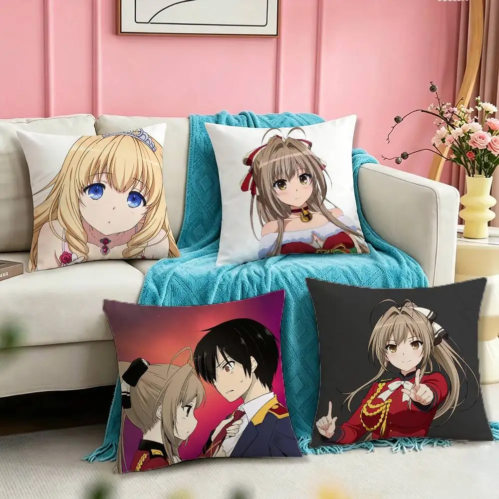 A-Amagi Brilliant Park Anime Theme  Square Double-Sided printed Pillow Case Bedroom Bedside Pillow Sofa Cushion Cover
