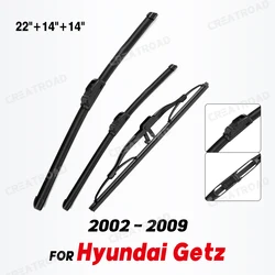 Wiper Front & Rear Wiper Blades Set Kit For Hyundai Getz 2002 - 2009 Windshield Windscreen Window Brushes 22