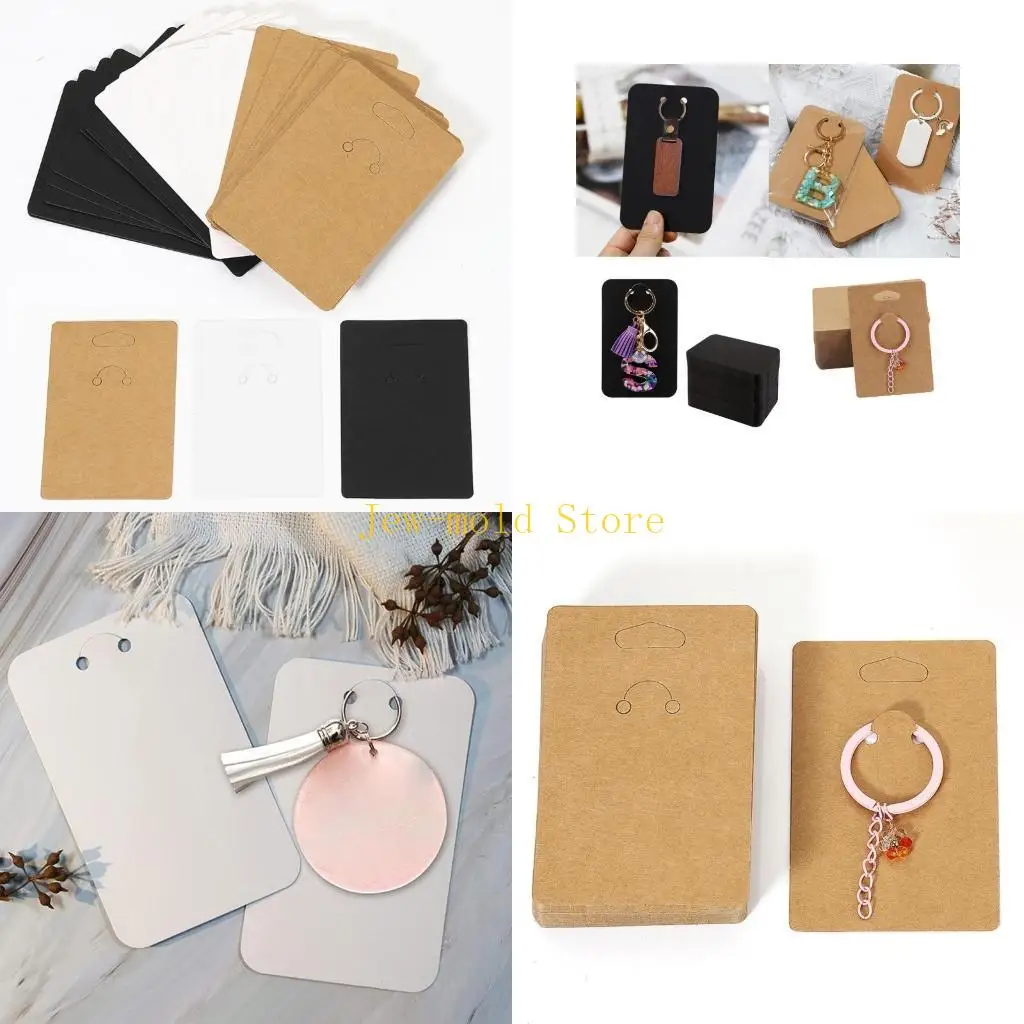 

C71B 50x отображая Keyring Brown Paper Jewelry Jewelry Holder Cards для продажи