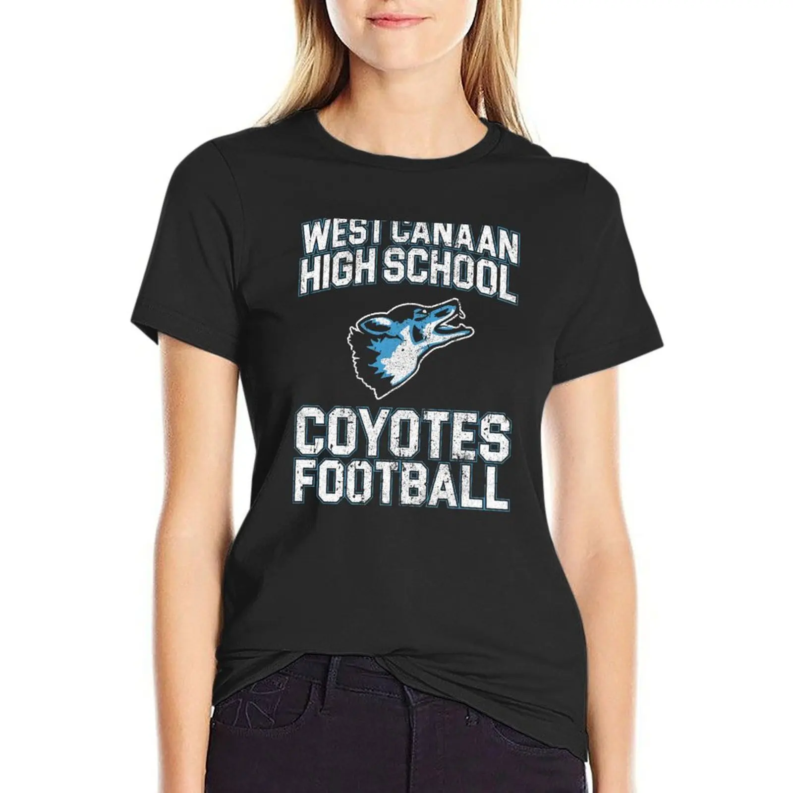 West Canaan High School Coyotes Football - Varsity Blues T-Shirt summer top summer tops western t-shirt dress for Women