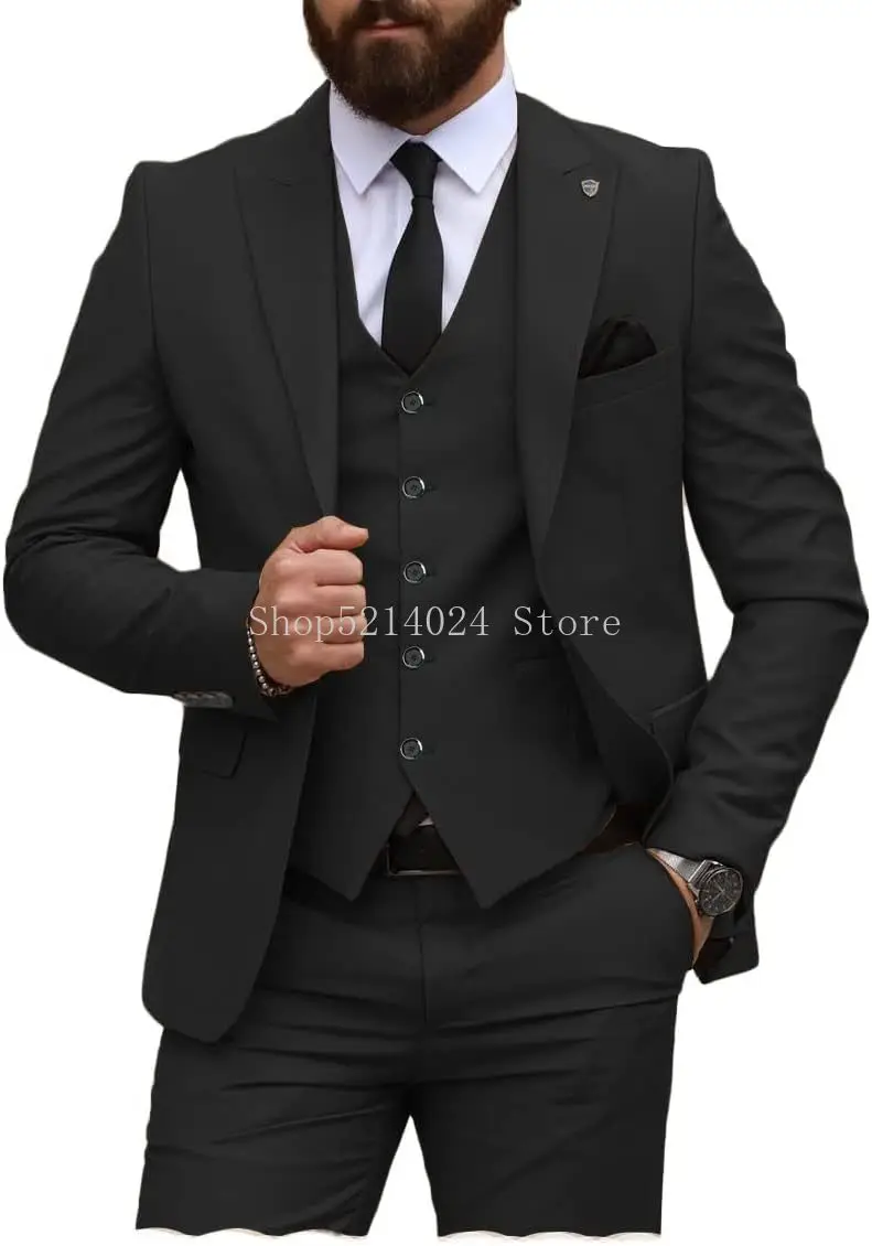 

Fashion Men's Suits Set Silm Fit 3 Pieces Blazer+Vest+Pants for Wedding Grooms&Business Party