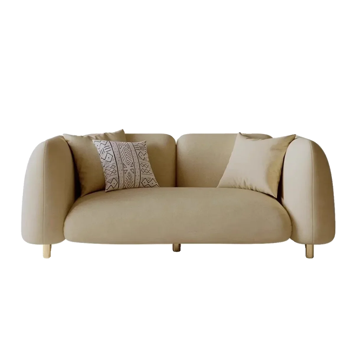 

Straight row sofa living room small apartment modern simple double seat technology cloth cream wind B & B apartment small sofa