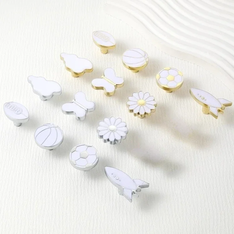 Creative Colorful Children's Room Wardrobe Handle Silver Cabinet Drawer Butterfly Door Handle Bright Gold Cabinet Brass Handle