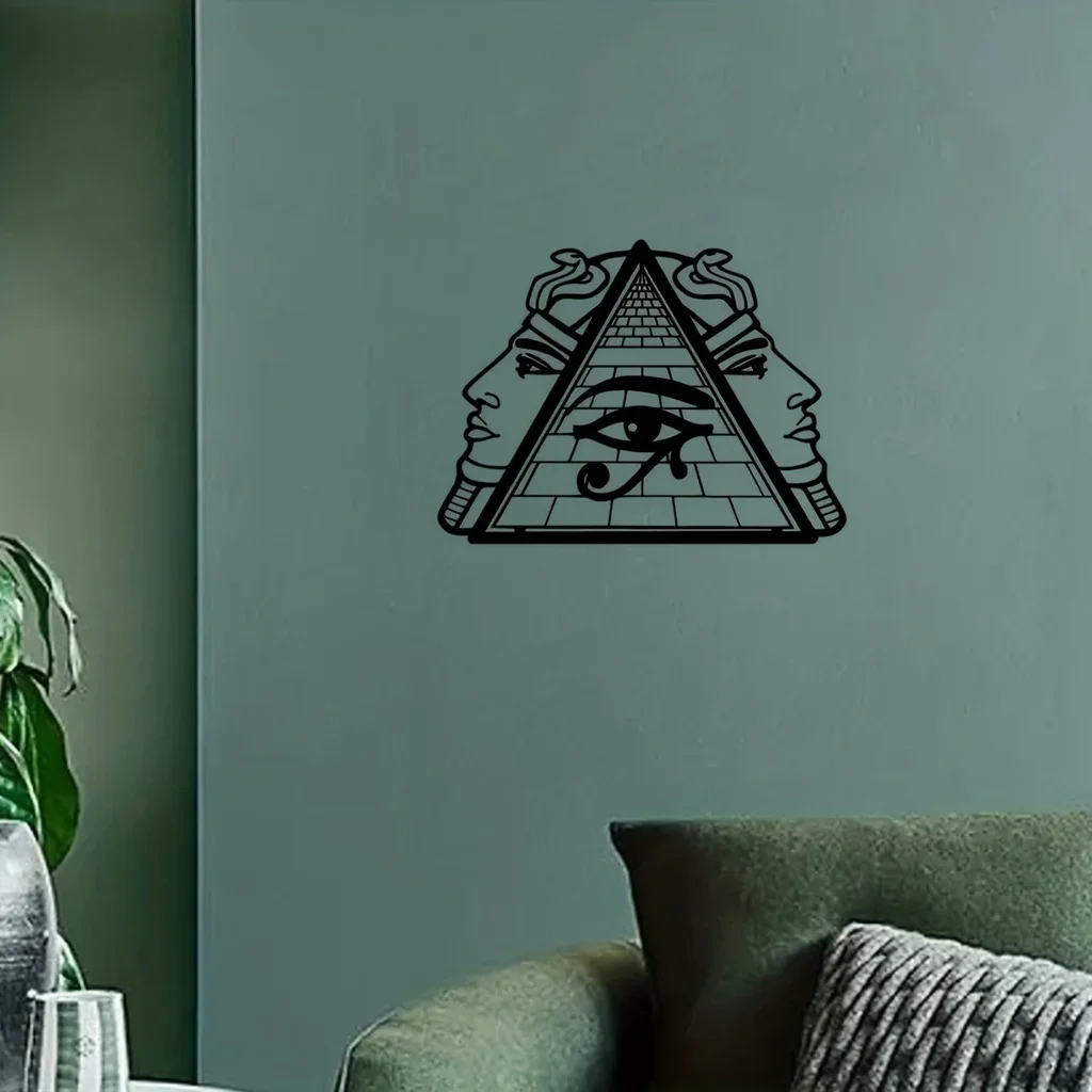 1pc Pyramid Theme Decor Wall Art Decorations, Indoor Living Room Black Classic Room Decor