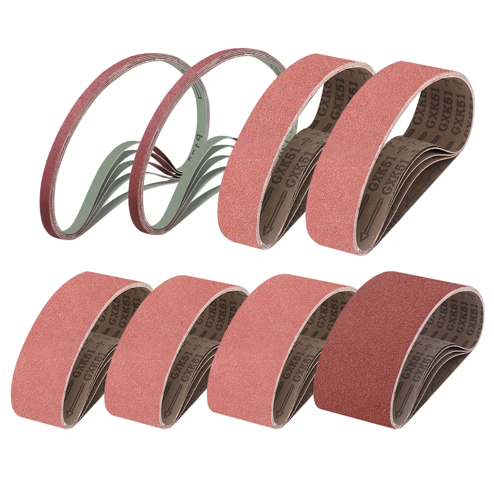 XCAN 5Pcs Sanding Belts 330x10mm Abrasive Belt Sander Attachment Angle Grinder Sandpaper for Wood Soft Metal Machine Polishing