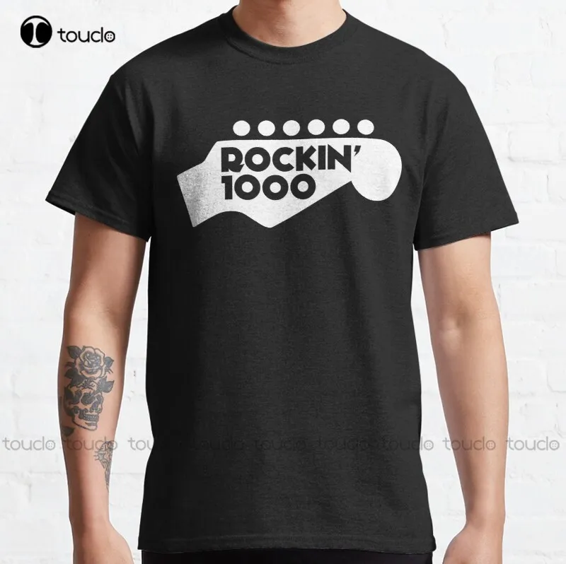 

New Rockin'1000 White Logo Original Classic T-Shirt Cotton Tee Shirt Mens White Tee Shirts Custom Aldult Teen Unisex Custom Gift